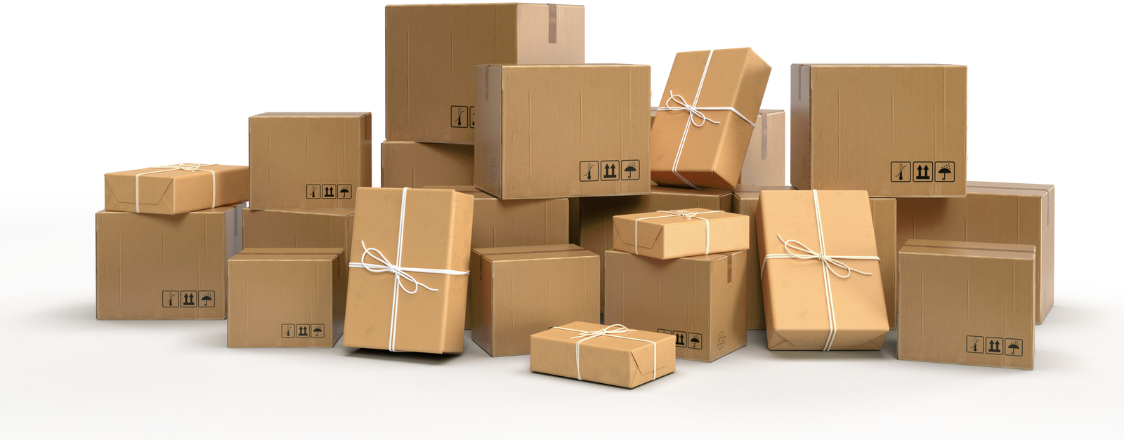 Packaging cardboard boxes paper. Delivery, cargo, logistic